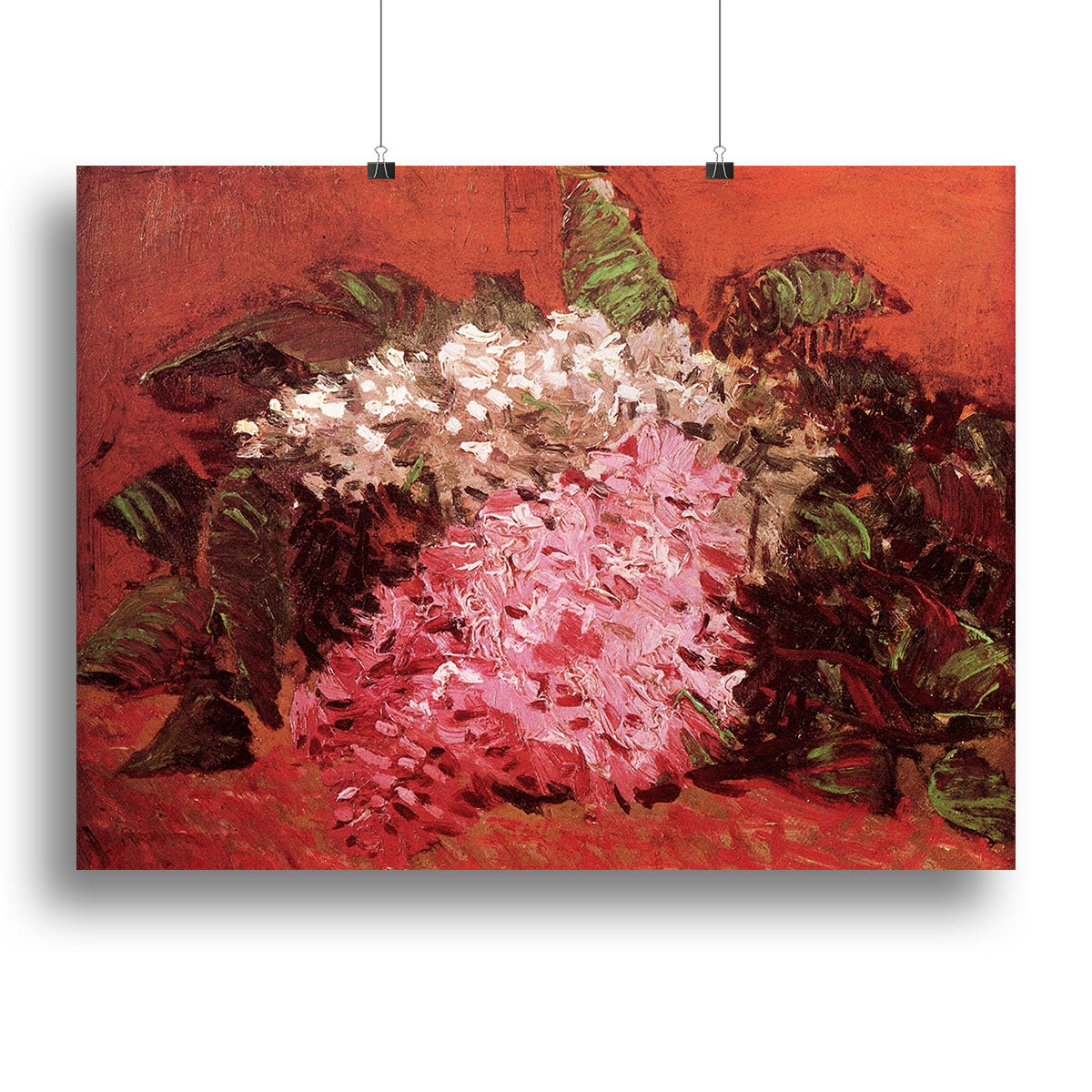 Lilacs 2 by Van Gogh canvas print showcasing vibrant purple and green flowers, elegantly framed for home decor.