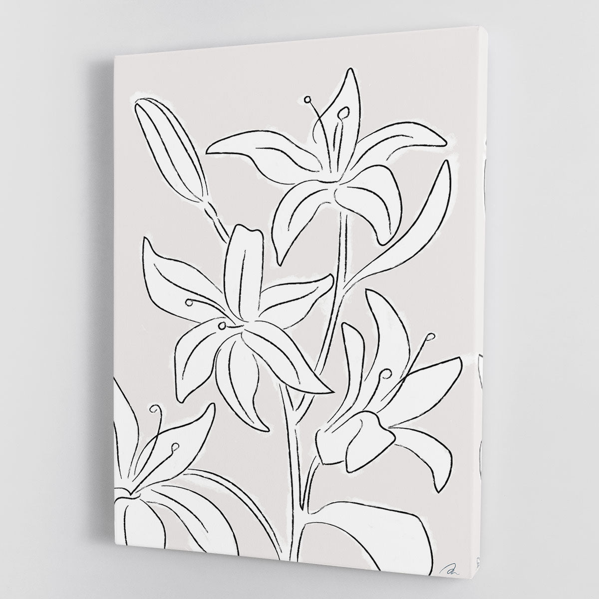 Lillies No 03 canvas print showcasing vibrant lily flowers in a modern design.