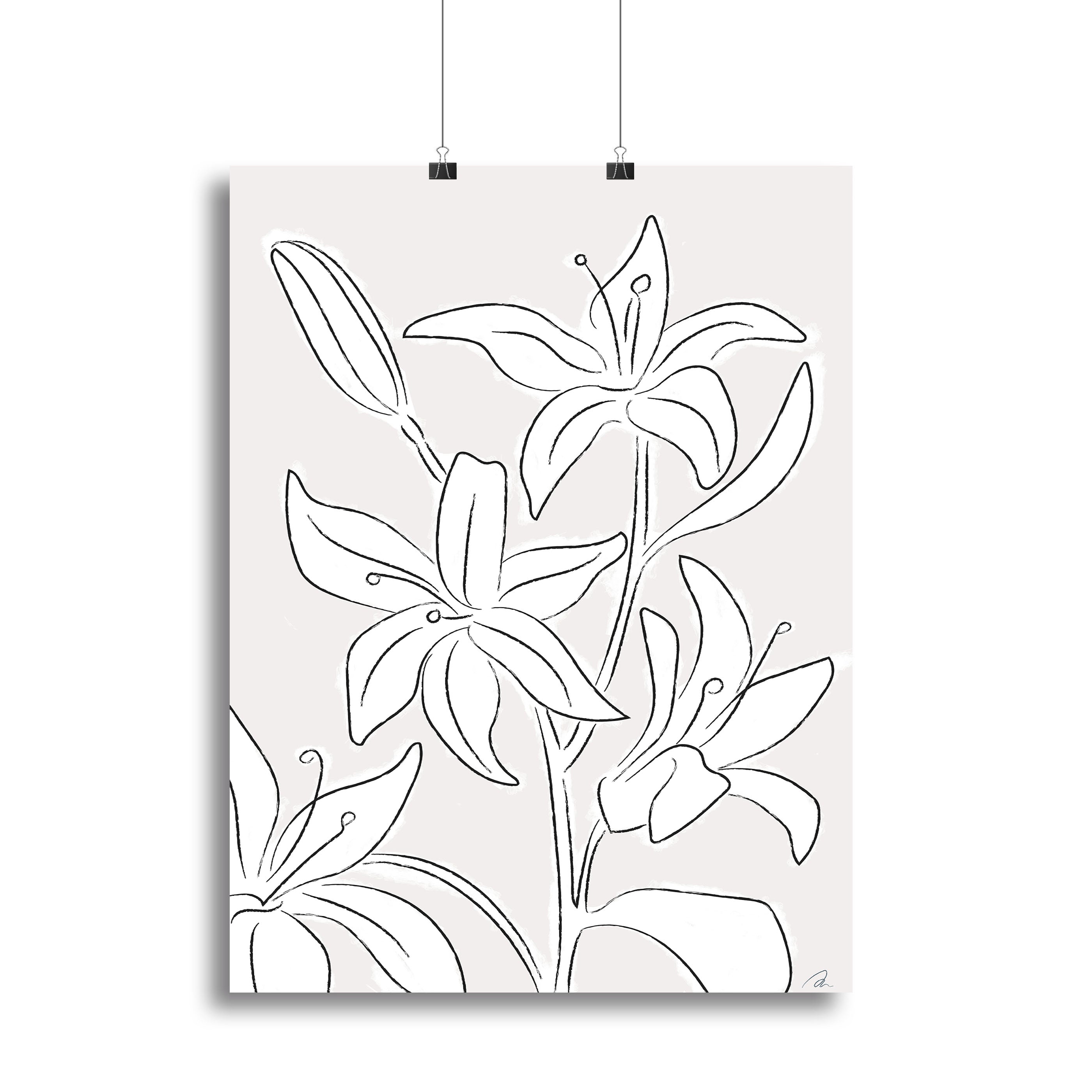 Lillies No 03 canvas print showcasing vibrant lily flowers in a modern design.
