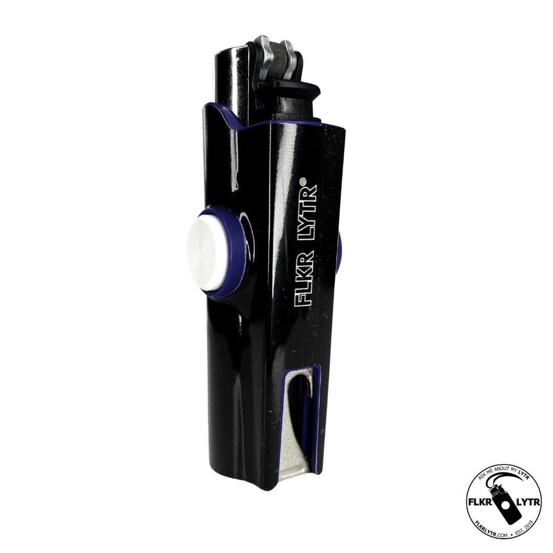 Limited Edition 'The One Man Who Stole Christmas' FLKR LYTR Fidget lighter case with metal poker and bottle opener features.