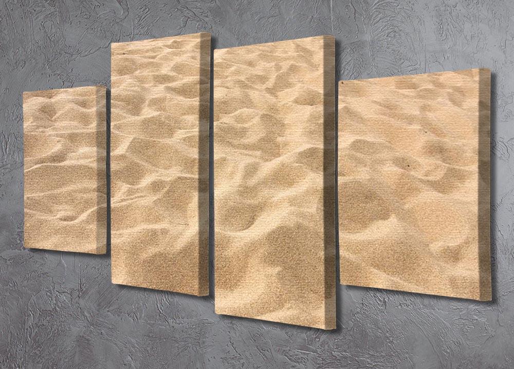 A beautiful 4-split canvas artwork depicting serene beach lines, showcasing four panels that create a cohesive beach scene.