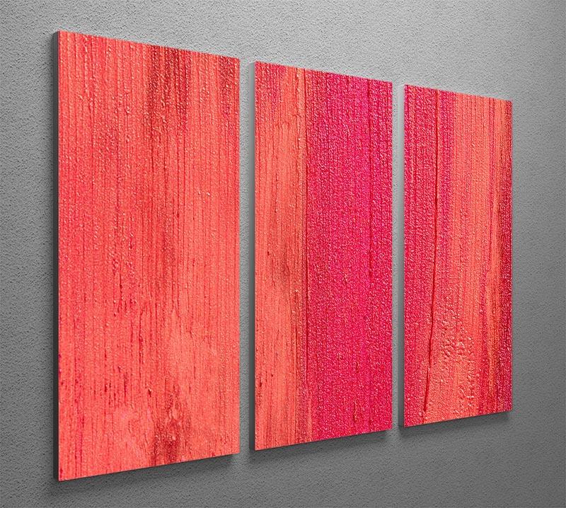 A vibrant 3-panel canvas print featuring a lipstick texture design, perfect for modern decor.