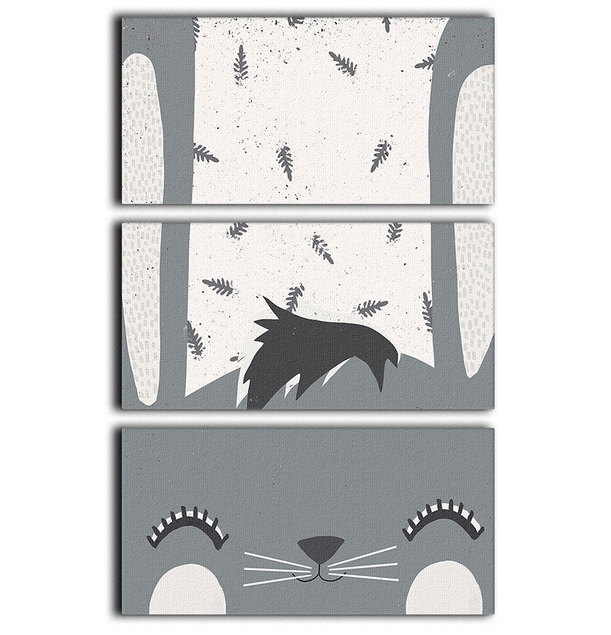 Little Bunny 3 Split Panel Canvas Print featuring three vibrant canvases with a cohesive design, perfect for home decor.