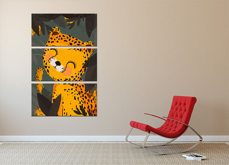 Little Leo 3 Split Panel Canvas Print featuring vibrant colors and elegant design, perfect for home decor.