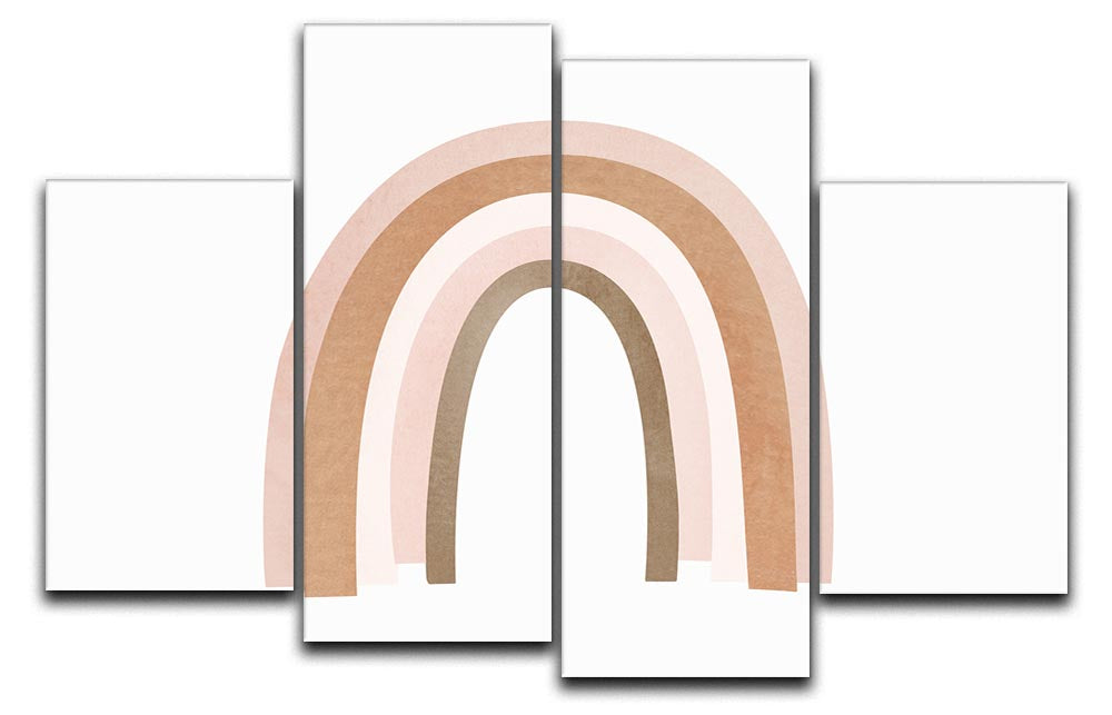 A vibrant Little Rainbow 4 Split Panel Canvas artwork featuring four colorful sections, perfect for home decor.
