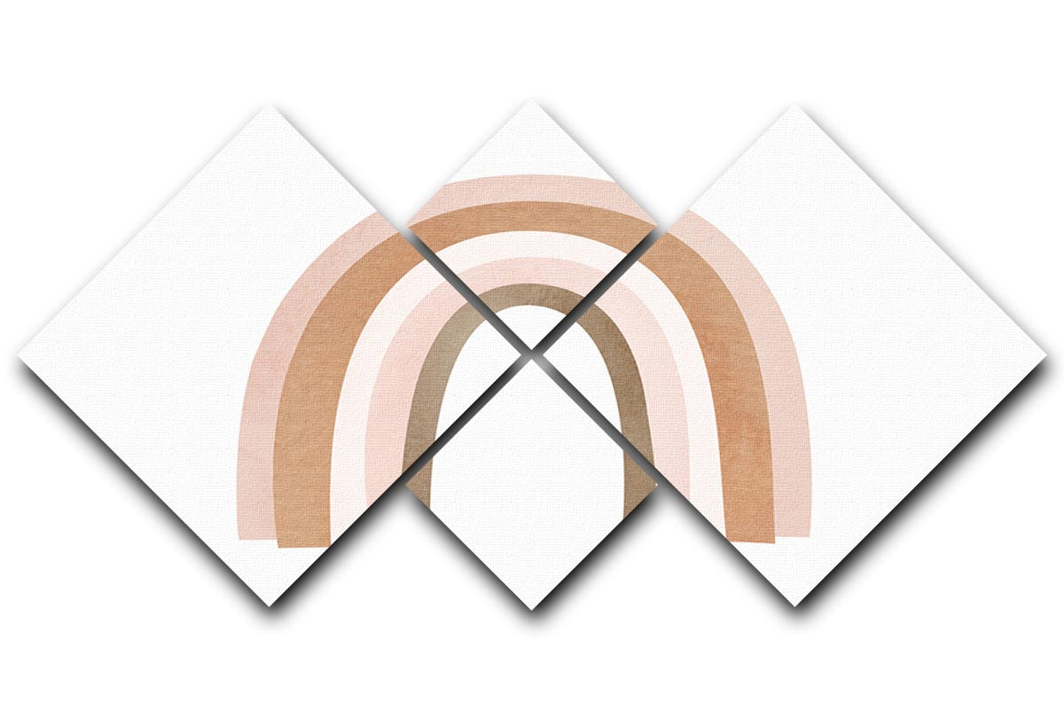 A colorful 4-square multi panel canvas artwork featuring vibrant rainbow colors, arranged in a visually striking design.