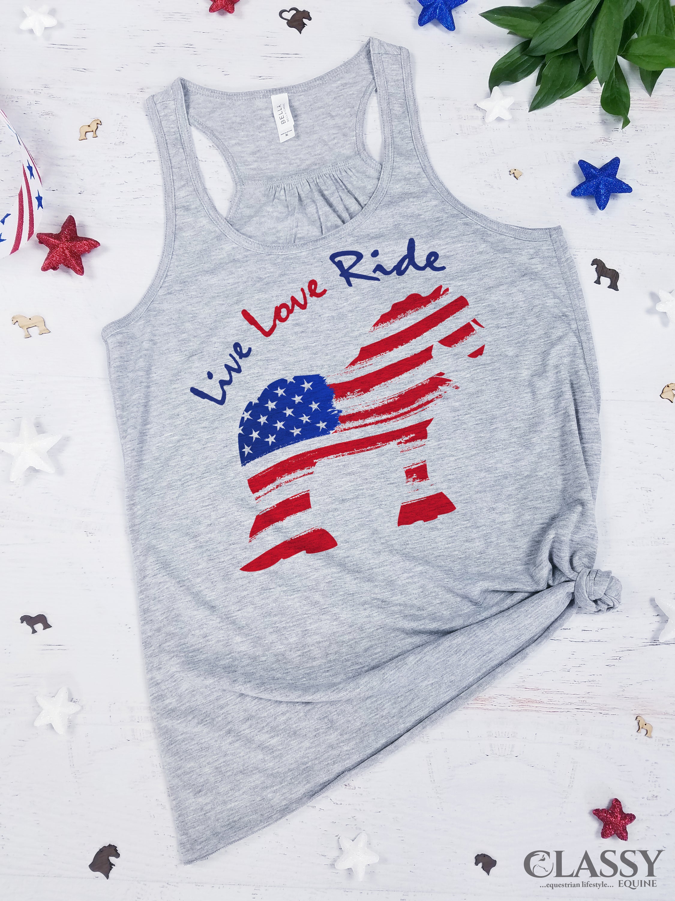 Live Love Ride Gypsy flowy tank top in soft fabric, featuring a relaxed fit and stylish design, available in multiple sizes.