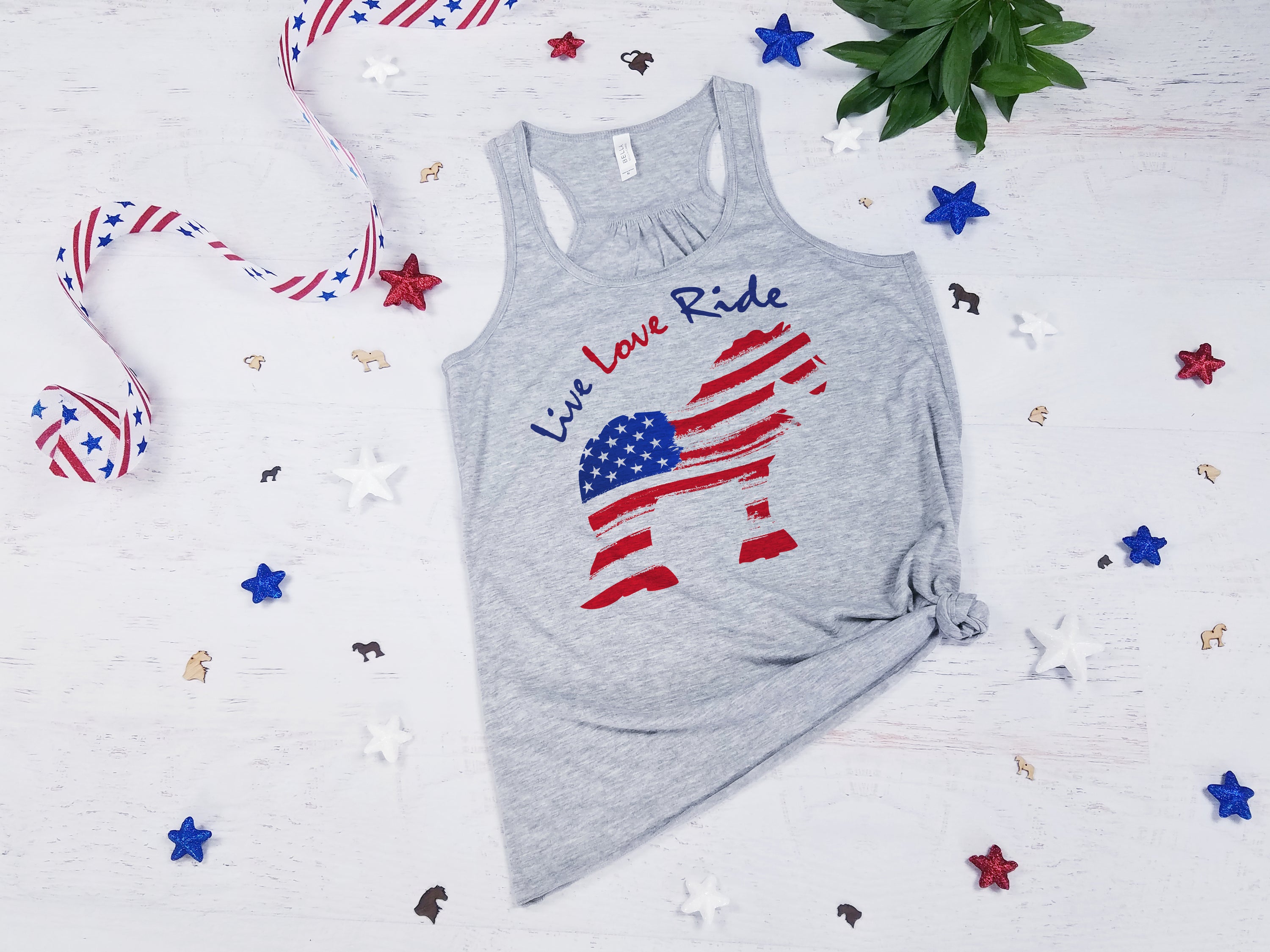 Live Love Ride Gypsy flowy tank top in soft fabric, featuring a relaxed fit and stylish design, available in multiple sizes.