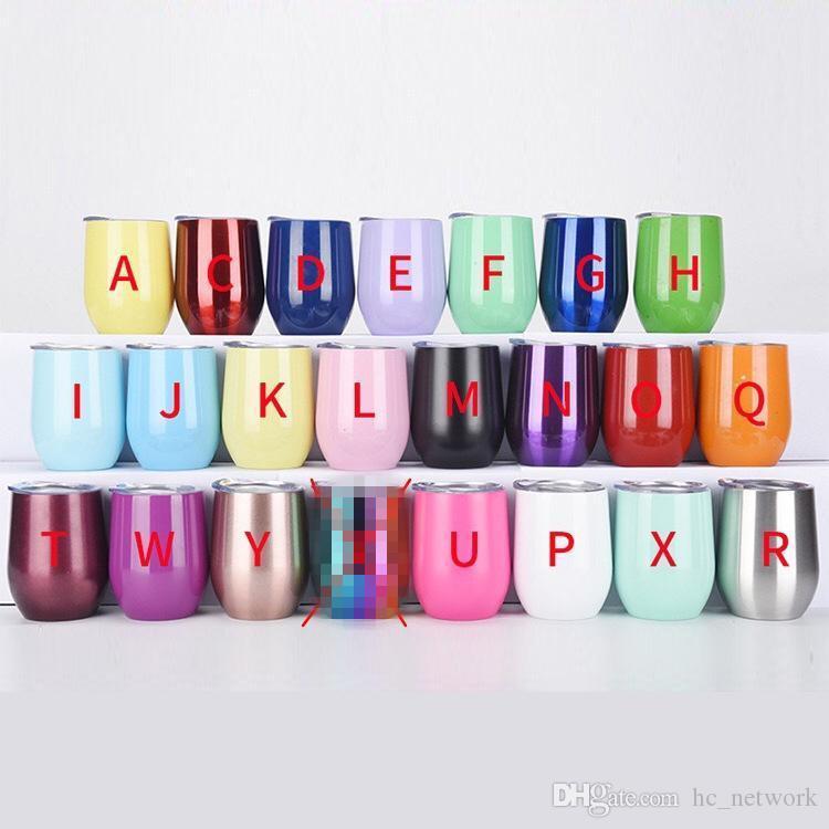 Colorful 12oz stainless steel wine tumbler in egg shape, perfect for outdoor and indoor use.