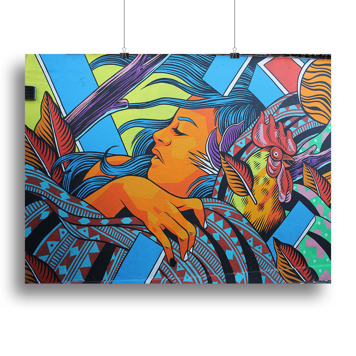 A vibrant London Street Art canvas print showcasing colorful graffiti and urban art, perfect for home decor.