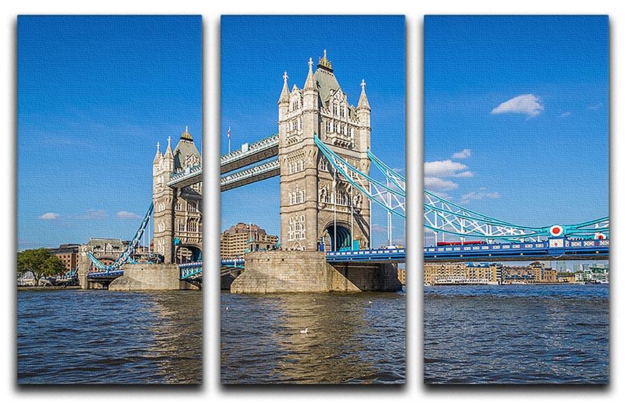 A stunning 3-panel canvas print of the London Tower Bridge, showcasing intricate details and vibrant colors.