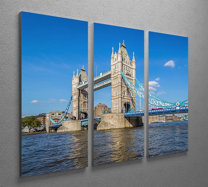 A stunning 3-panel canvas print of the London Tower Bridge, showcasing intricate details and vibrant colors.