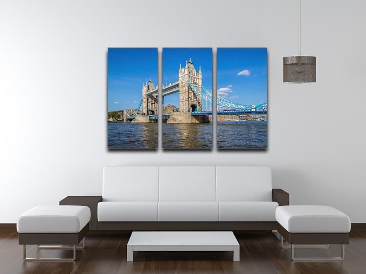A stunning 3-panel canvas print of the London Tower Bridge, showcasing intricate details and vibrant colors.