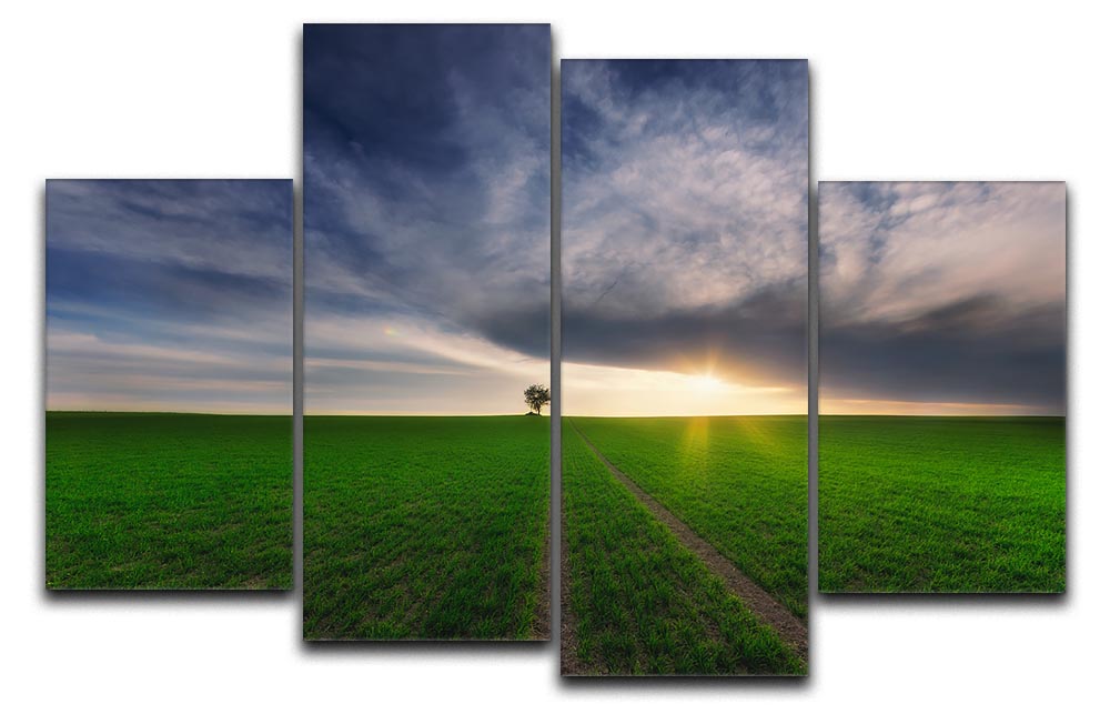 Loner In The Sun 4 Split Panel Canvas artwork displayed in a modern setting, showcasing vibrant colors and dynamic design.