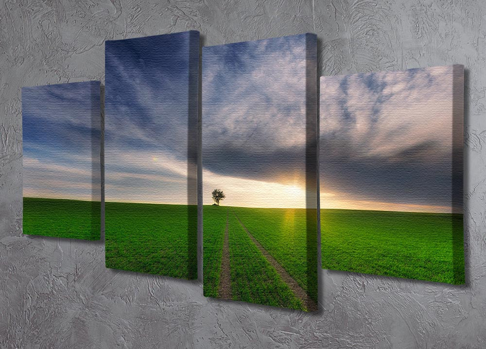 Loner In The Sun 4 Split Panel Canvas artwork displayed in a modern setting, showcasing vibrant colors and dynamic design.