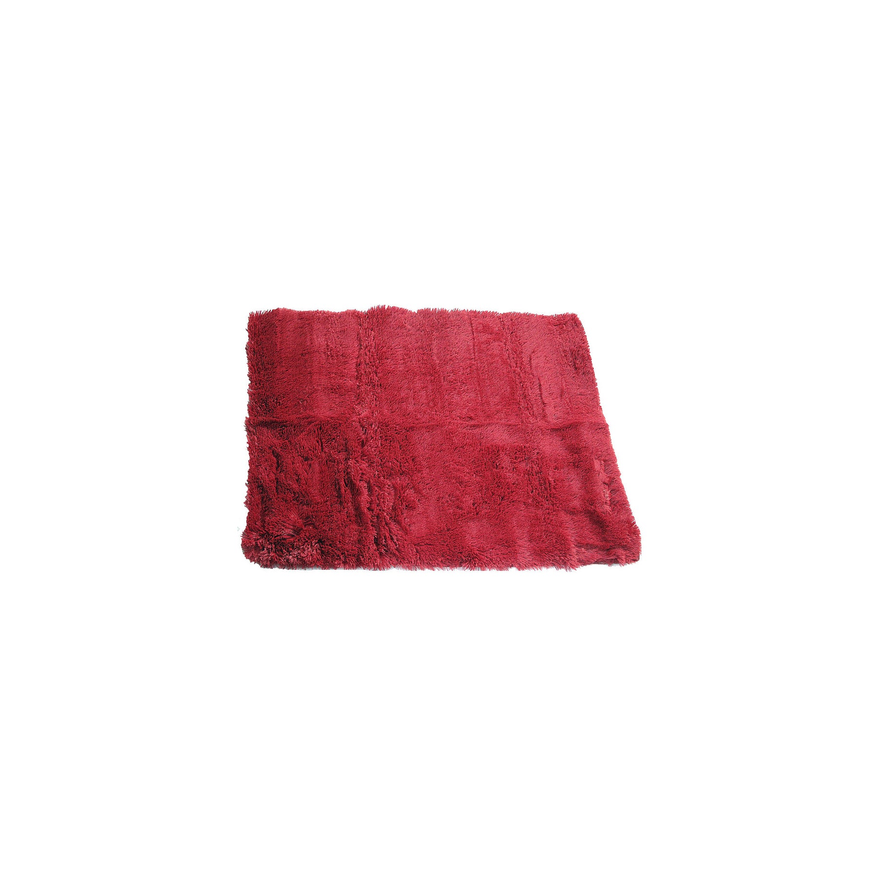 LONG HAIR Floor Rug in Burgundy, featuring soft faux fur and non-slip backing, perfect for enhancing home decor.