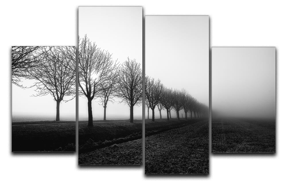 Losing Sight 4 Split Panel Canvas artwork featuring four equal sections creating a cohesive and dynamic design, perfect for modern home decor.