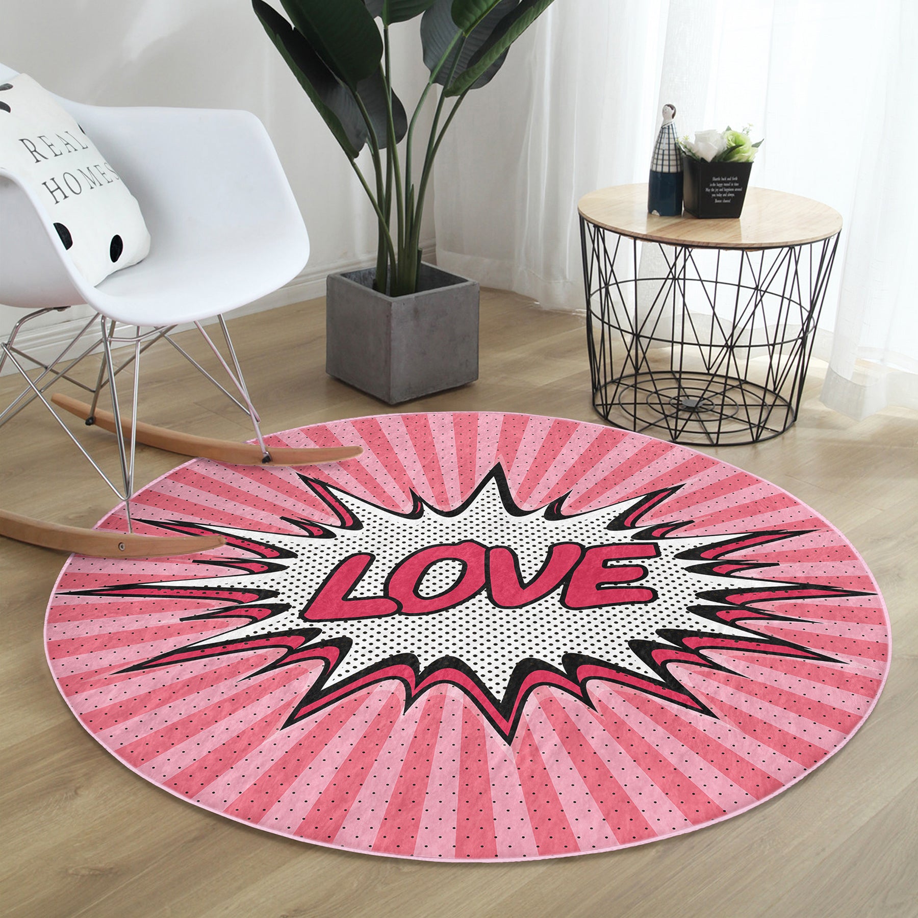 Love Pattern Pink Rug featuring a stylish design in soft velvet fabric, perfect for home decor.