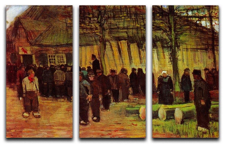Lumber Sale by Van Gogh 3-panel canvas print showcasing vibrant colors and intricate details, perfect for enhancing any room's decor.