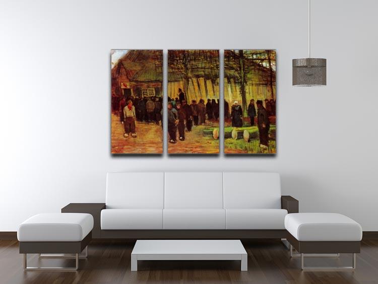 Lumber Sale by Van Gogh 3-panel canvas print showcasing vibrant colors and intricate details, perfect for enhancing any room's decor.