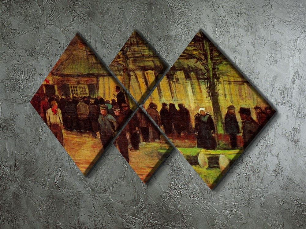 A beautiful 4-square multi-panel canvas artwork featuring Van Gogh's Lumber Sale, showcasing vibrant colors and intricate details.