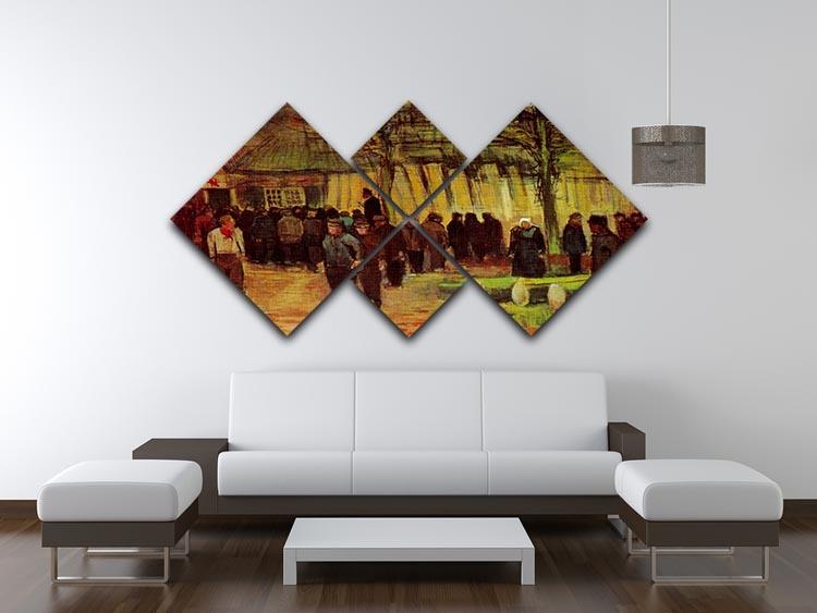 A beautiful 4-square multi-panel canvas artwork featuring Van Gogh's Lumber Sale, showcasing vibrant colors and intricate details.
