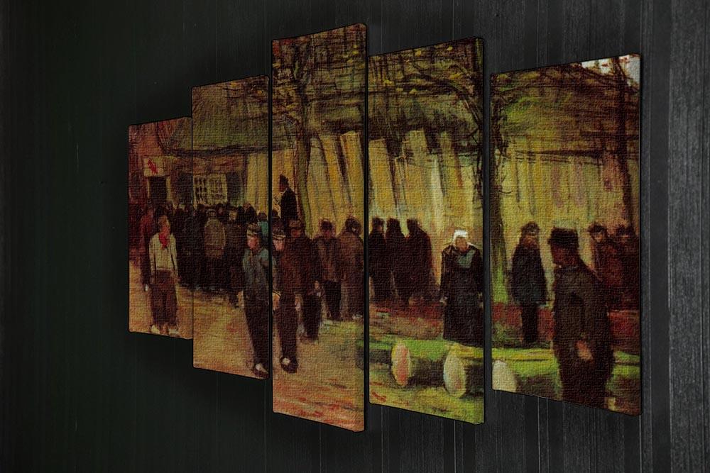 Lumber Sale by Van Gogh 5 Split Panel Canvas artwork featuring vibrant colors and intricate details across five panels.