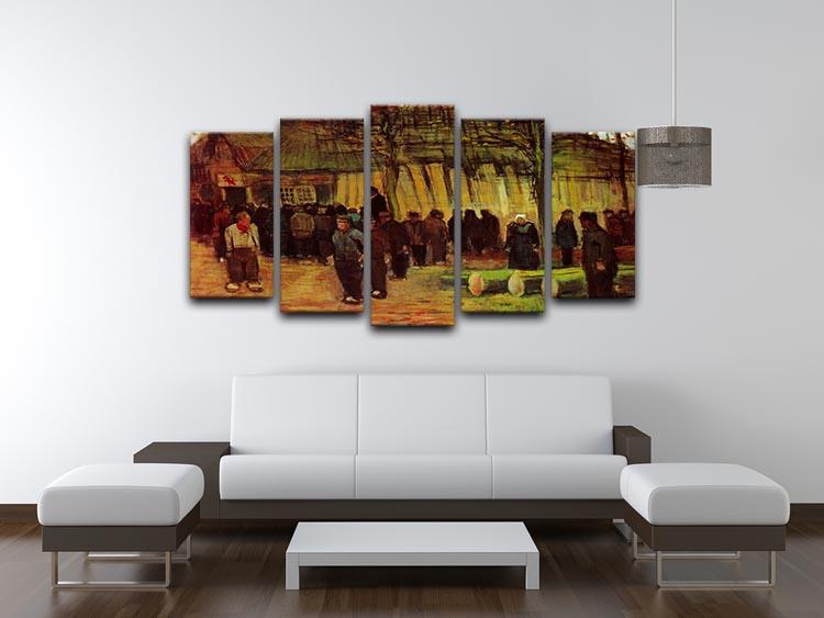 Lumber Sale by Van Gogh 5 Split Panel Canvas artwork featuring vibrant colors and intricate details across five panels.