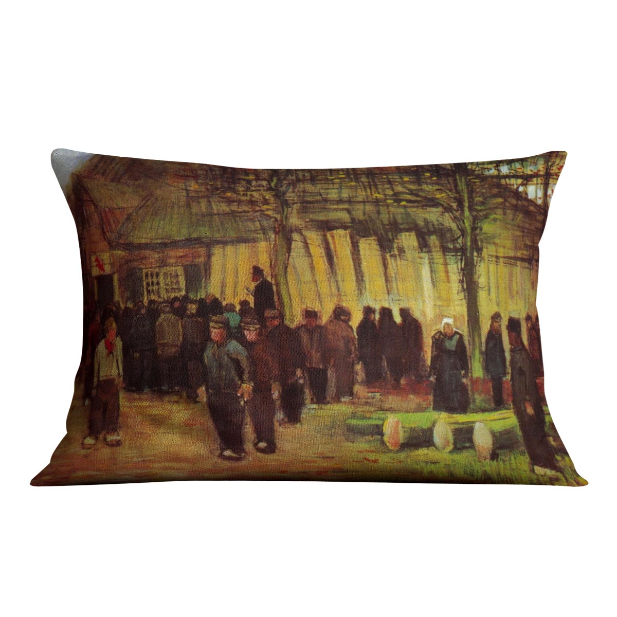 Vibrant abstract cushion featuring Van Gogh-inspired designs on luxurious vegan faux suede, showcasing colorful patterns and plush filling.