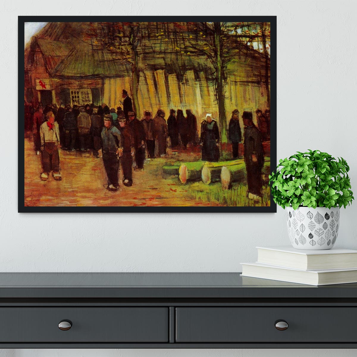 Lumber Sale by Van Gogh Framed Print showcasing vibrant colors and quality craftsmanship in a stylish frame.