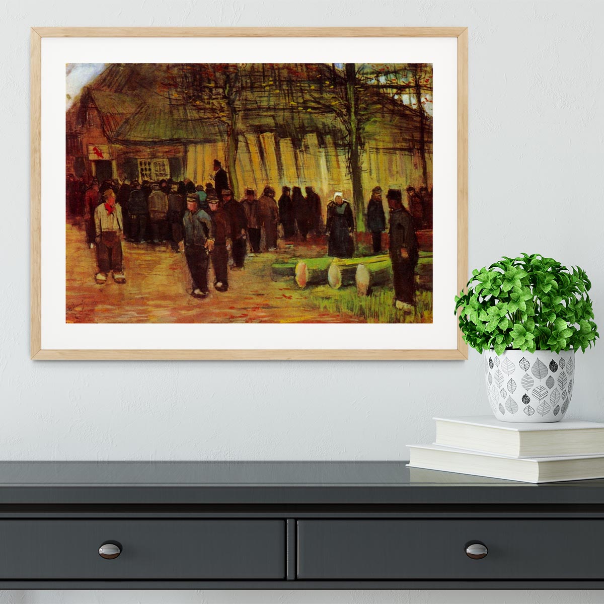 Lumber Sale by Van Gogh Framed Print showcasing vibrant colors and quality craftsmanship in a stylish frame.