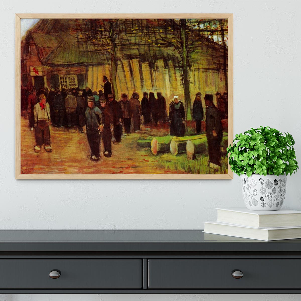 Lumber Sale by Van Gogh Framed Print showcasing vibrant colors and quality craftsmanship in a stylish frame.