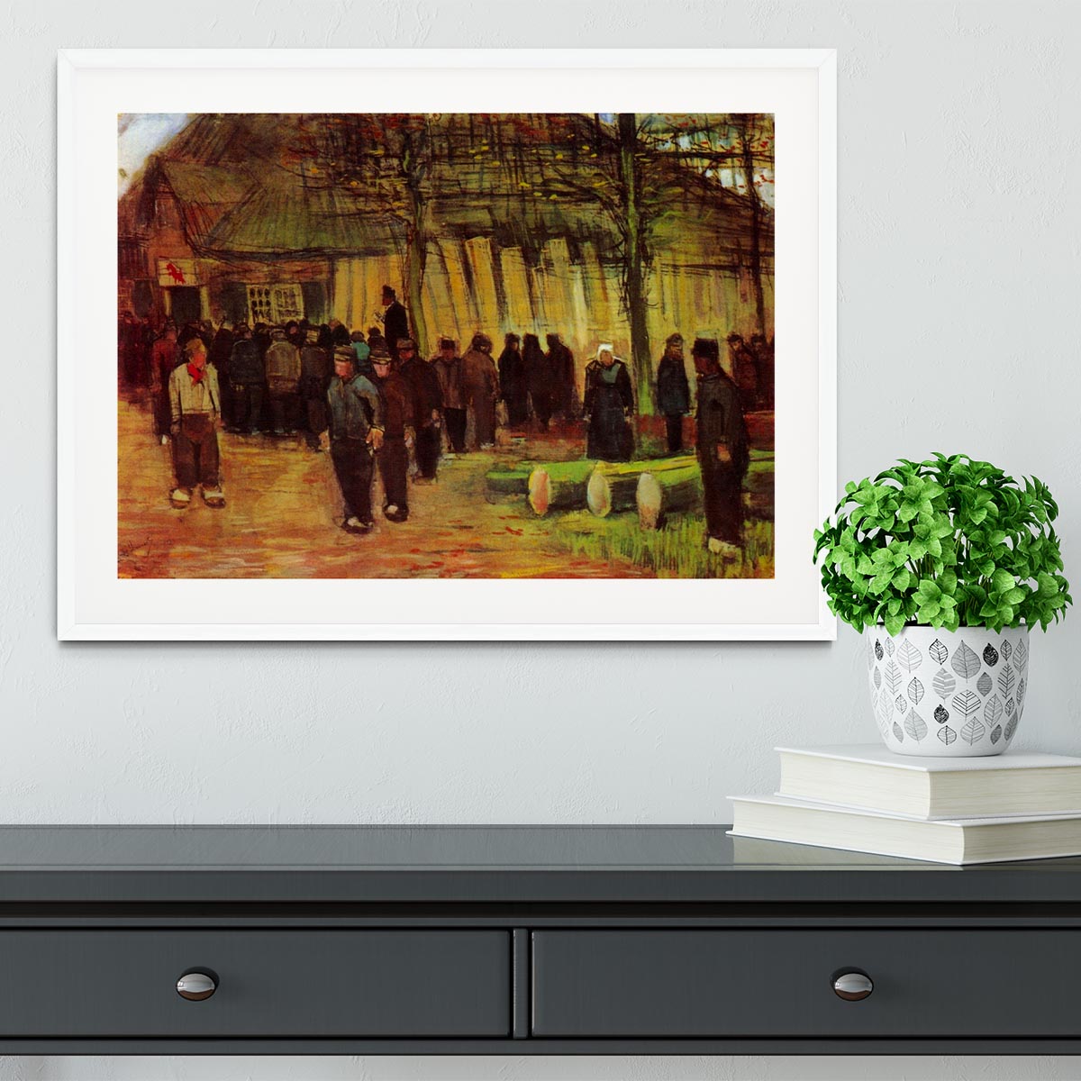 Lumber Sale by Van Gogh Framed Print showcasing vibrant colors and quality craftsmanship in a stylish frame.