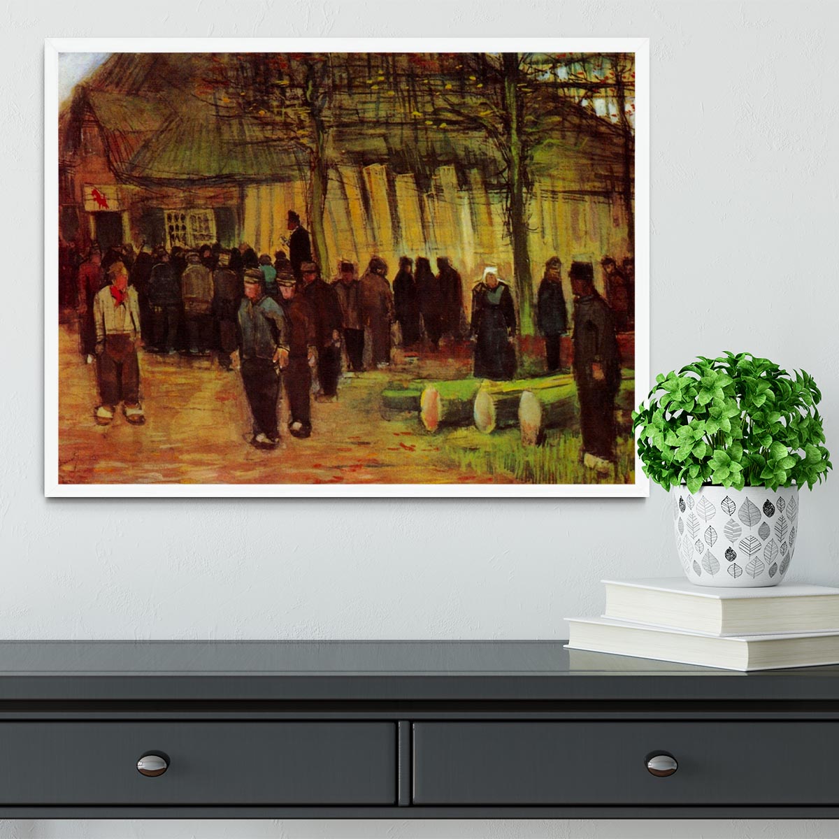 Lumber Sale by Van Gogh Framed Print showcasing vibrant colors and quality craftsmanship in a stylish frame.