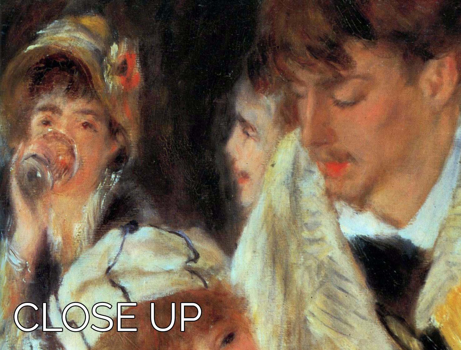 Three-panel canvas print featuring Renoir's Lunch on the Boat Party, showcasing vibrant colors and elegant design.