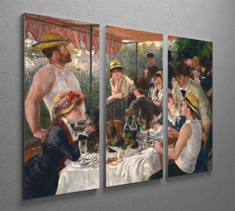 Three-panel canvas print of Renoir's Luncheon of the Boating Party, showcasing vibrant colors and intricate details.