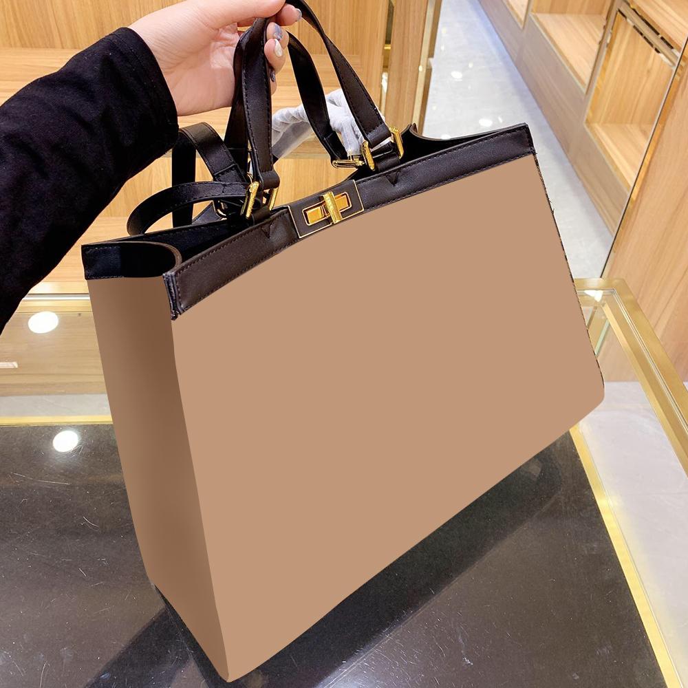 Luxury Designer Brown Embroidery Stripes Canvas Tote Handbag showcasing elegant design and spacious interior, perfect for stylish women.
