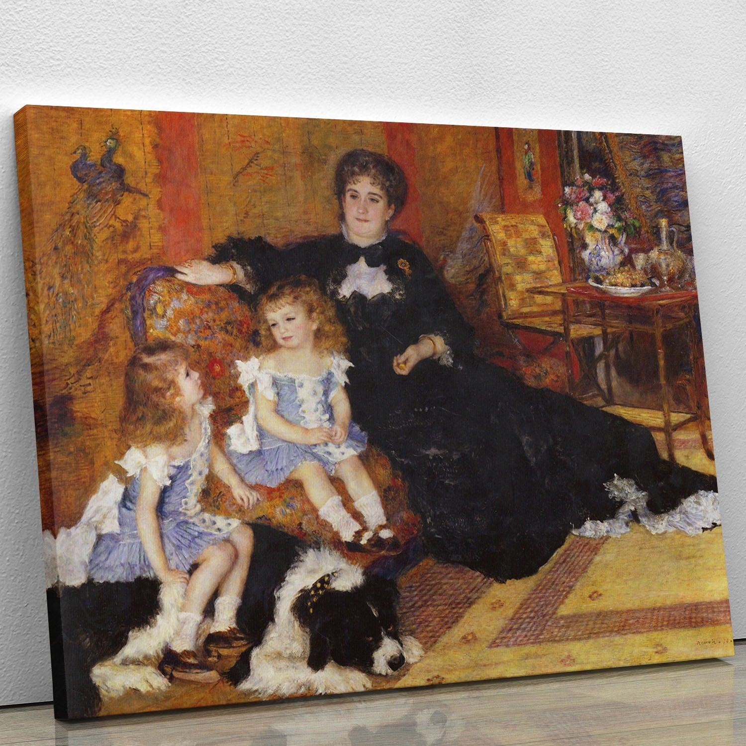 Canvas print of Madame Charpentier and her children by Renoir, showcasing a family portrait with vibrant colors and intricate details.