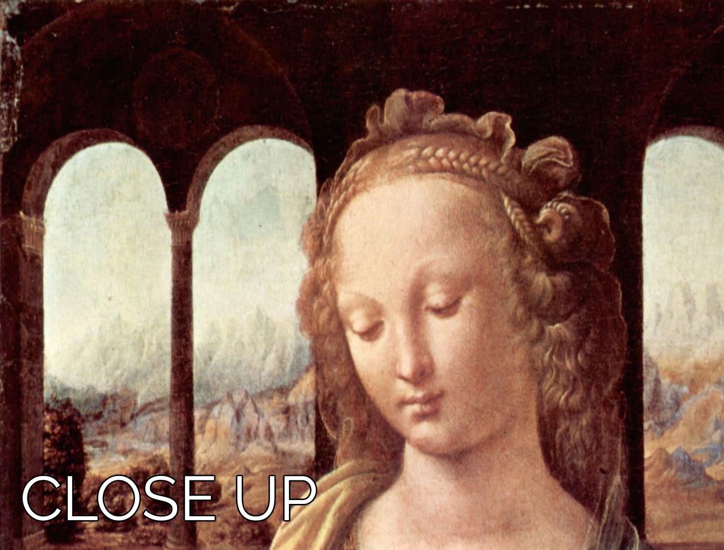 Three-panel canvas print of Da Vinci's Madonna with the Carnation, showcasing vibrant colors and intricate details.