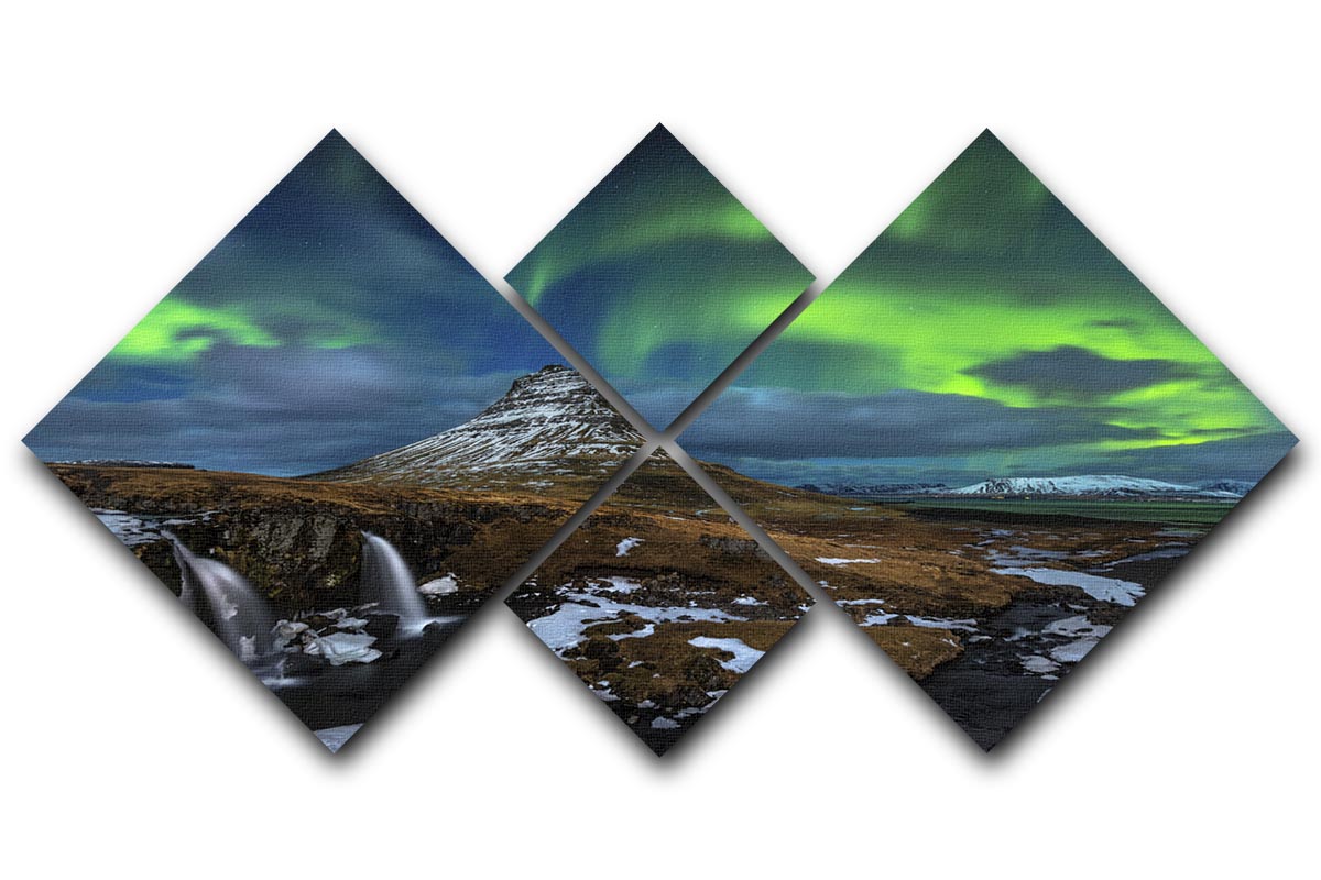 Magic Night 4 Square Multi Panel Canvas artwork featuring four equal square sections, beautifully designed for home decor.