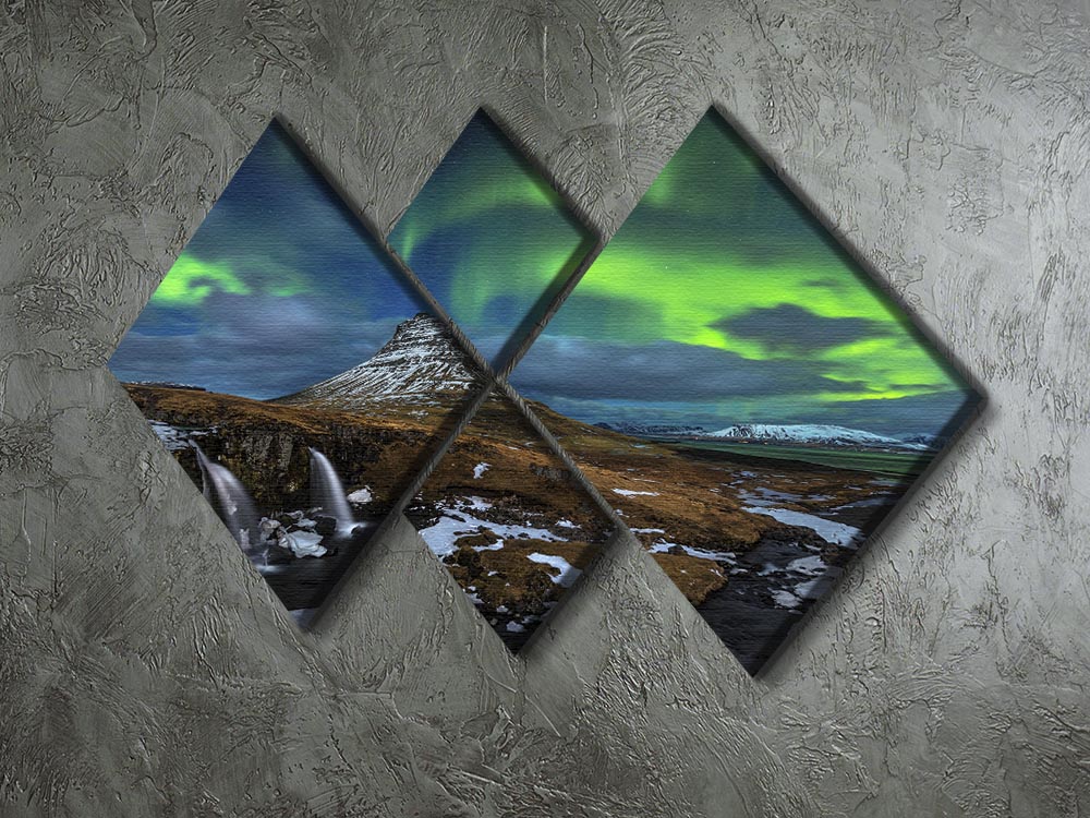 Magic Night 4 Square Multi Panel Canvas artwork featuring four equal square sections, beautifully designed for home decor.