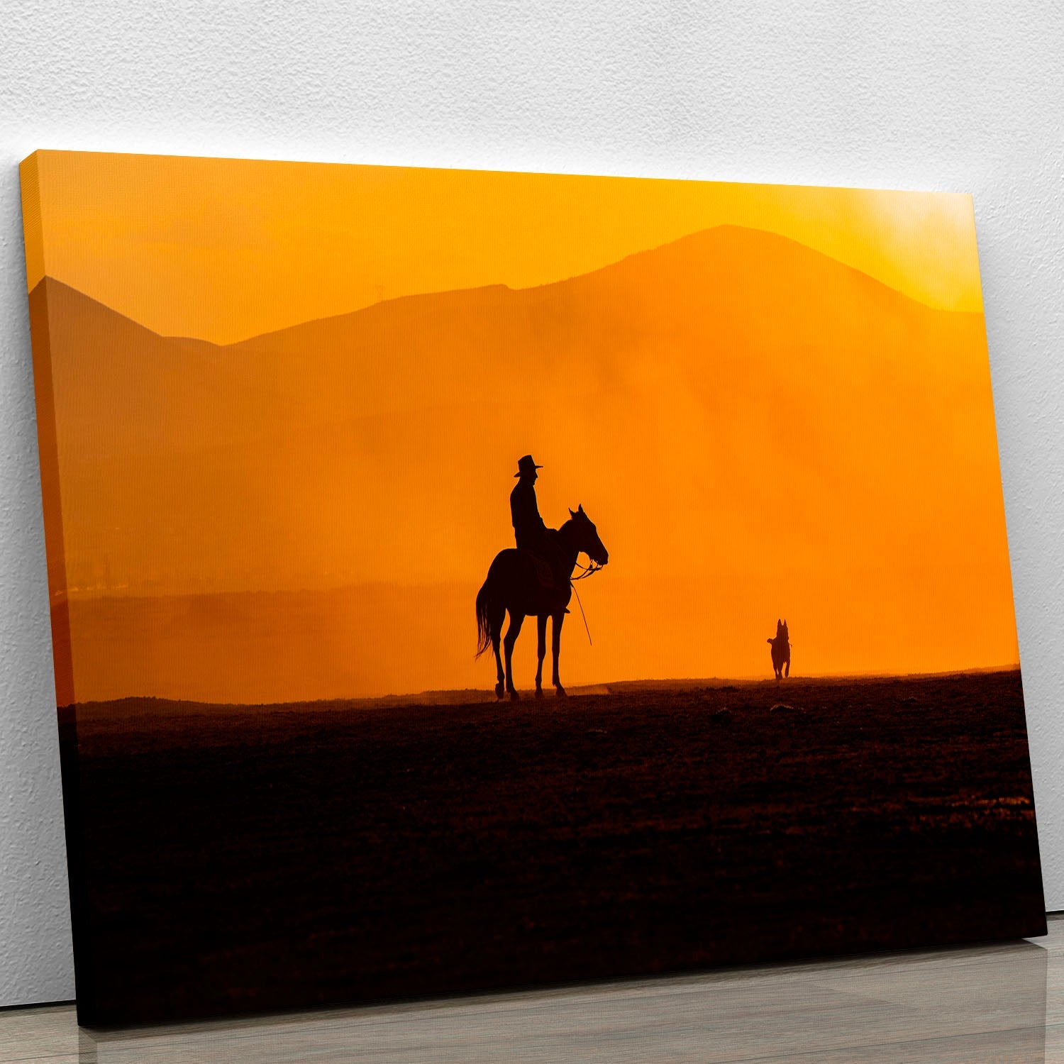 A beautiful canvas print featuring a dog, showcasing vibrant colors and artistic design, perfect for home decor.