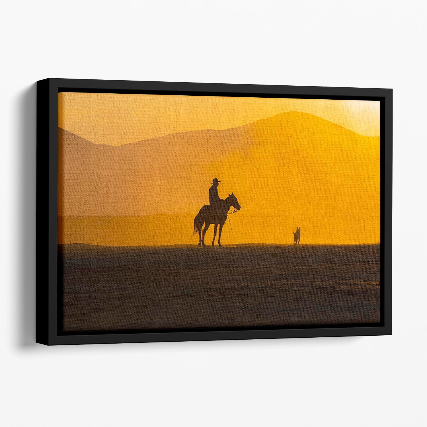 Mans Best Friends Floating Framed Canvas featuring vibrant abstract design in an elegant wooden frame, perfect for home decor.