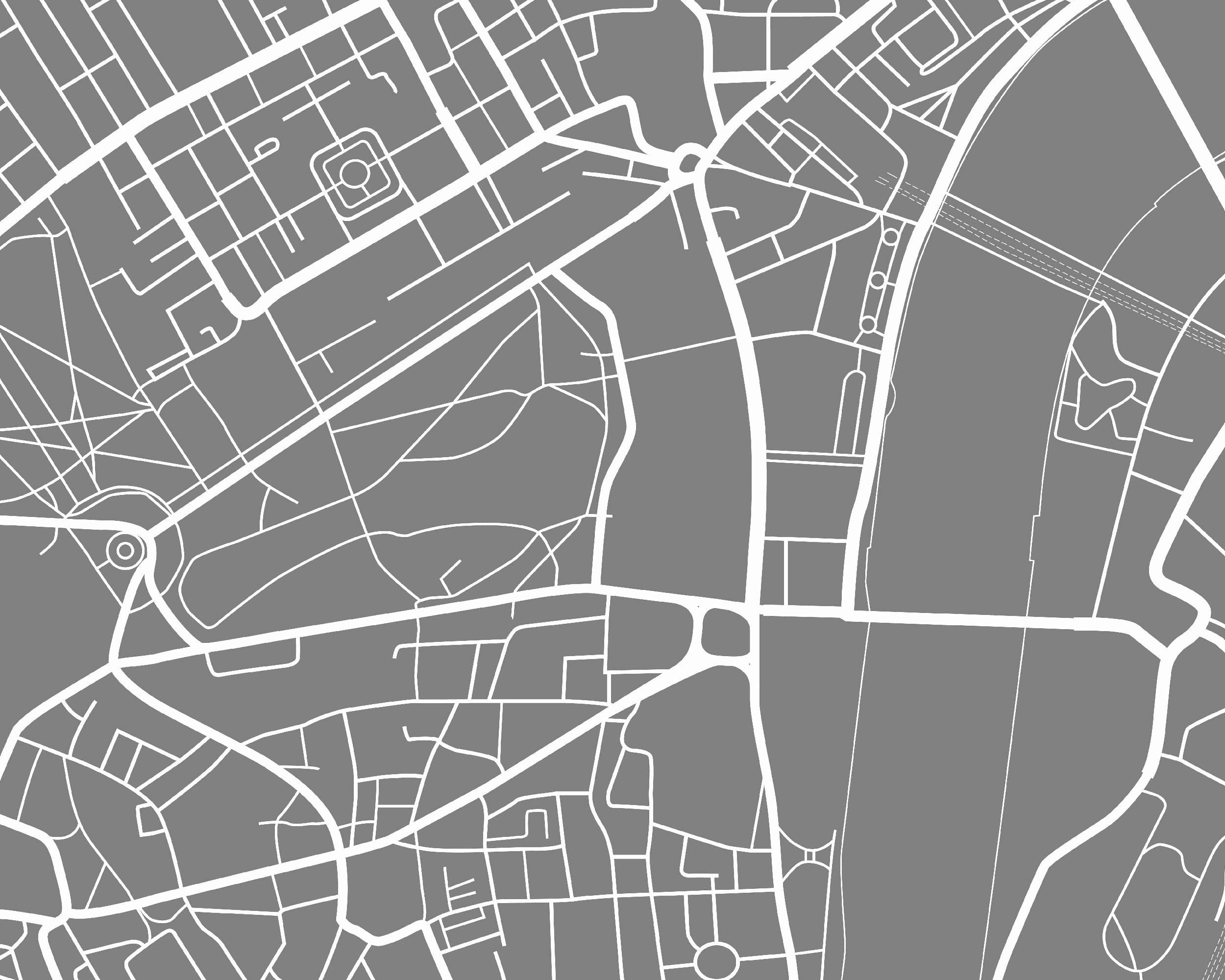 Monochrome Map of London wallpaper showcasing intricate urban design in black and white, perfect for modern decor.