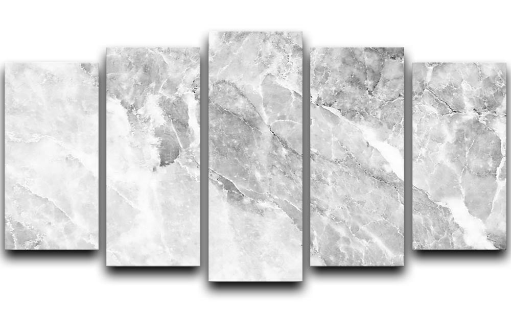 A stunning 5-split canvas artwork featuring a marble design, showcasing intricate textures and colors across five panels.