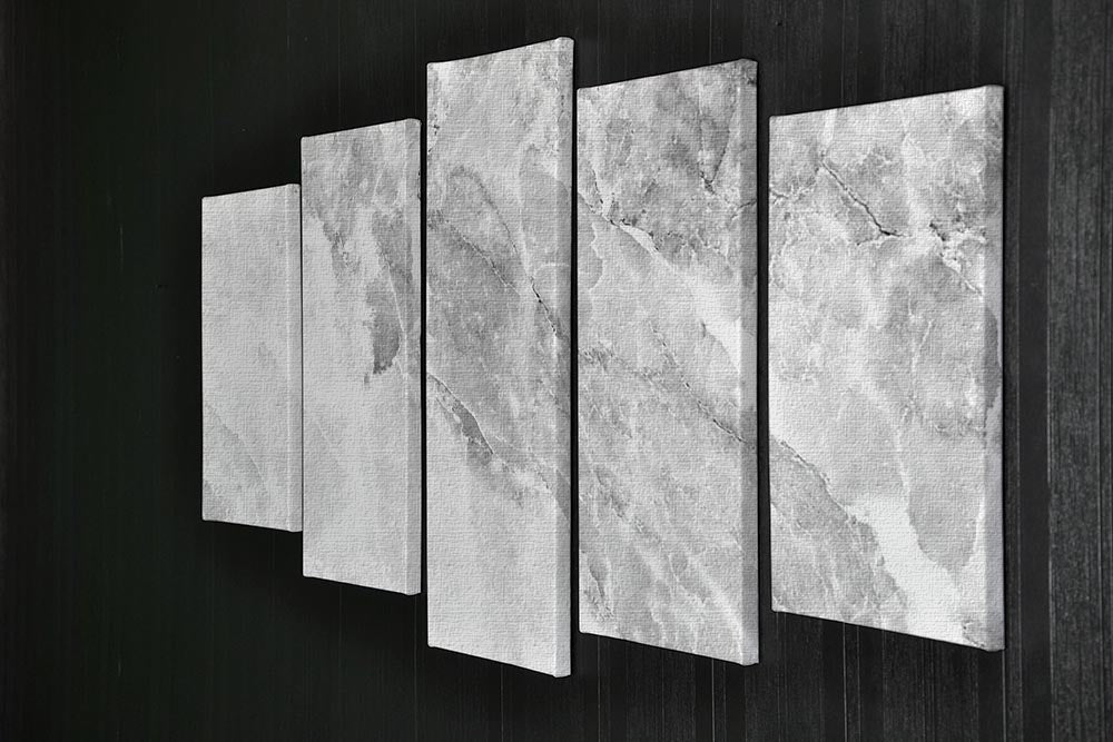 A stunning 5-split canvas artwork featuring a marble design, showcasing intricate textures and colors across five panels.