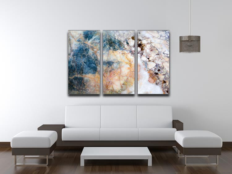 Three-panel canvas print featuring a stunning marble patterned texture, ideal for home or office decor.