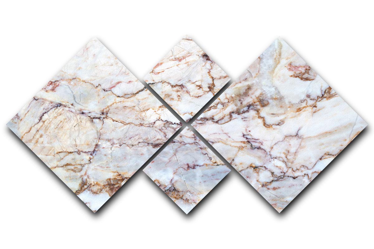 A beautiful 4-square multi-panel canvas featuring a marble design with rich brown veins, ideal for modern home decor.