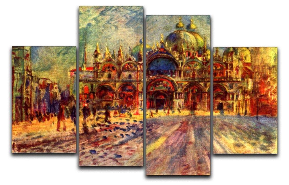 A beautiful 4-split canvas artwork depicting Marcus Place in Venice by Renoir, showcasing vibrant colors and intricate details.