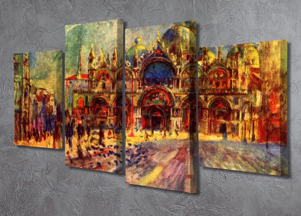 A beautiful 4-split canvas artwork depicting Marcus Place in Venice by Renoir, showcasing vibrant colors and intricate details.